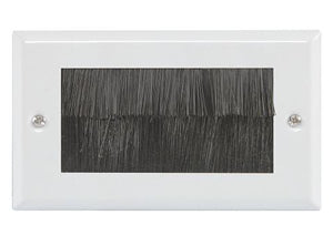 Double Brush Wallplate - White