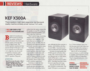 Excellent KEF X300A Review in PC Pro Magazine