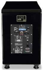Wilson Audio Loke - Rear panel and OEM electronics are based on the 500W Dayton Audio SPA500DSP module with DSP menu and blue display. Single-ended (RCA) and high/low balanced (XLR) inputs are joined by filtered line outputs