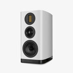 Wharfedale EVO 5.2 Stand Mount Loudspeakers (White) - Front Angle, no grille