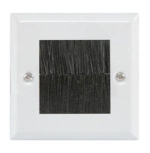 Single Brush Wallplate - White