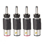 Furutech FT-212(R) Rhodium-Plated banana plugs, set of 4