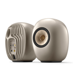 KEF LS LUXE  Premium Wireless Loudspeaker System - Front and Rear view - Dusk Titanium Finish