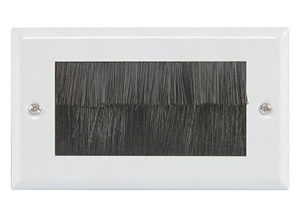 Double Brush Wallplate - White