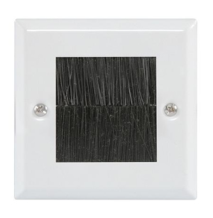 Single Brush Wallplate - White