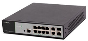 Luxul XMS-1208P - 12 Port/8 PoE+ Front-Facing Rackmount Switch