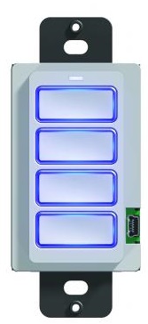 RTI RK1-4+ 4 Button Lighted In-Wall Universal System Controller