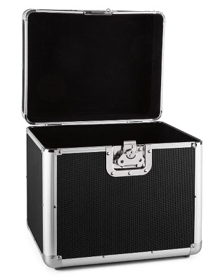 Aluminium LP/Vinyl Flight Case black open