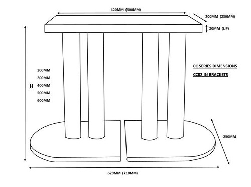 Atacama CC02-400MM Speaker Stand (Single) Diagram