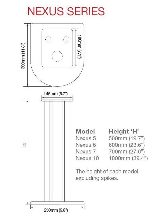Atacama Nexus 6i Speaker Stands 600MM (Pair) diagram
