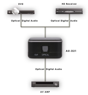 CYP AU-D21 (AUD21) 2-Way Digital Audio Switcher
