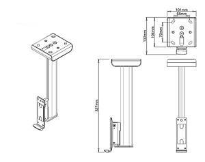 Flexson Ceiling Mount for Sonos Play 1 diagram