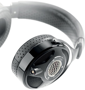 Focal Utopia Headphone Ear-cup close-up showing the shielded Lemo connector with self-locking bayonet system