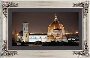 Neod Interactive Classic Frame Mirror TV Florence Silver