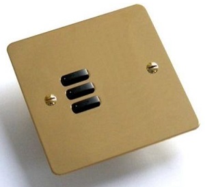 Rako WVF-030 (WVF030) - 3 Button Flat Faceplates for WCM-030 Polished Brass