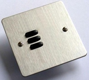Rako WVF-030 (WVF030) - 3 Button Flat Faceplates for WCM-030 Polished Stainless Steel