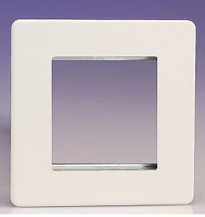 Systemline S7 Single Gang Screwless Fascia - Hard Button Keypad White