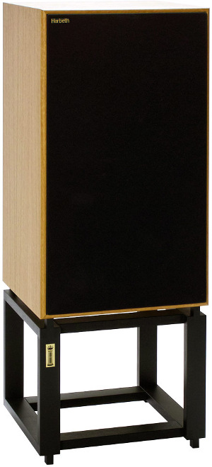 Harbeth M40.3 XD Loudspeaker mounted on TonTrger Speaker Stand in Beech Black 