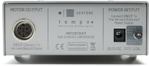 Vertere Tempo Precision Motor Drive - Motor output is via a high-quality gold plated 6-way locking connector which in turn connects the Tempo to the record player.