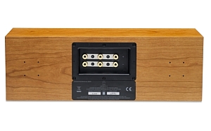 Linn Majik 112 High performance three-way centre channel loudspeaker - Cherry Back showing pre-drilled holes for wall mounting