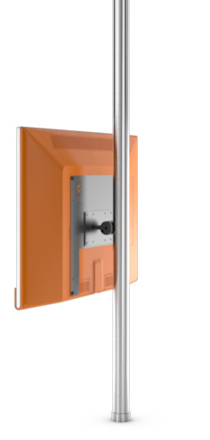 Loewe Screen Lift Plus Floor to Ceiling Pole shown with 40" Loewe Connect ID Television - Rear