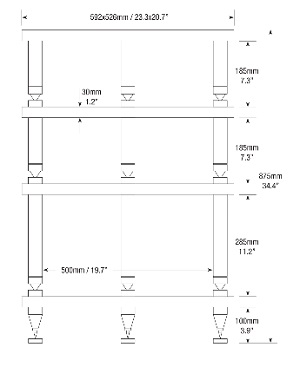 solidsteel HJ-4 (HJ4) High End Audio Rack diagram