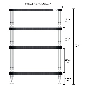 solidsteel HY-4 (HY4) High End Audio Rack diag