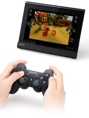 Sony S Series Tablet being used with PS3 DUALSHOCK3 wireless controller
